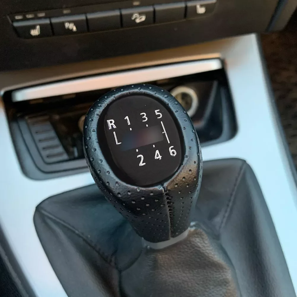 

5/6 Speed Manual Gear Shift Knob Shifter Lever Fit For BMW 3 1 M E90 E87 Black ABS + leather Gear Front Shift Knob