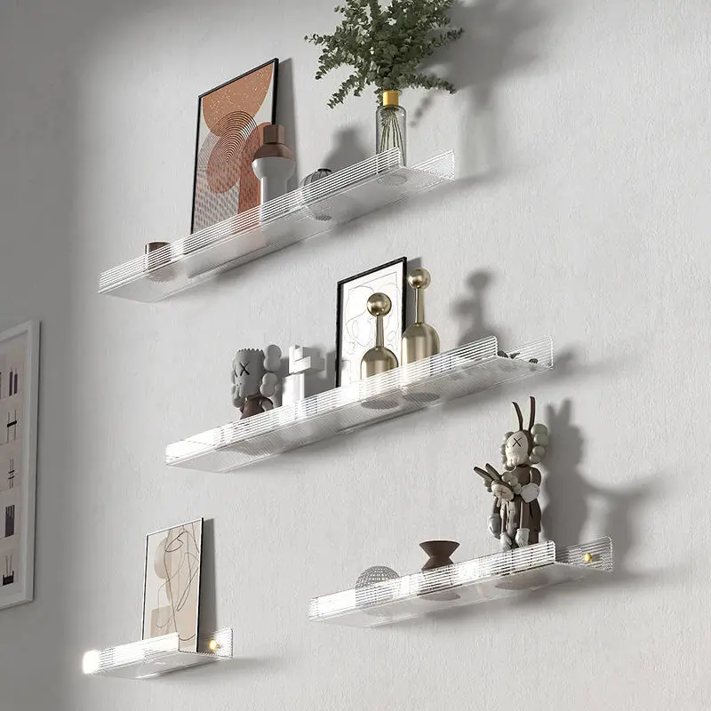 

Acrylic Shelf Wall Mounted Storage Rack Organization for Kitchen Bathroom Kid Room Diy Wall Decoration Holder Home Decor