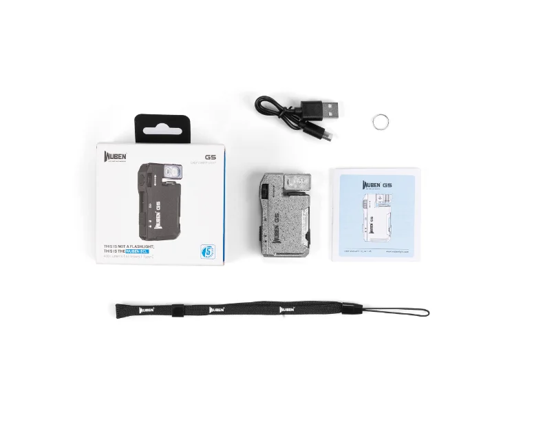 Перезаряжаемый фонарик WUBEN G5 EDC, 400 люмен с двумя источниками света, мини-фонарик с RGB-подсветкой, портативные карманные фонарики