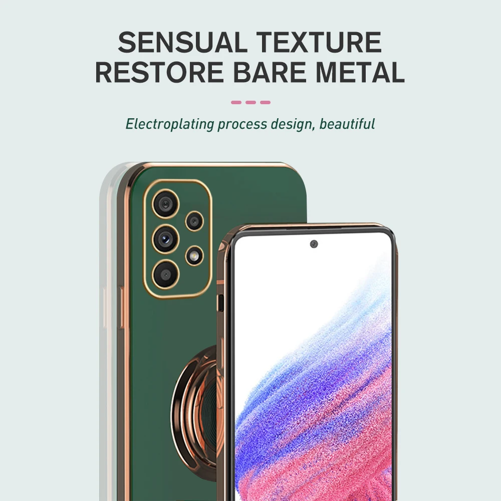 Гальванизированный Магнитный чехол с кольцом-держателем для samsung galaxy A53 A73 A33 A13 A52