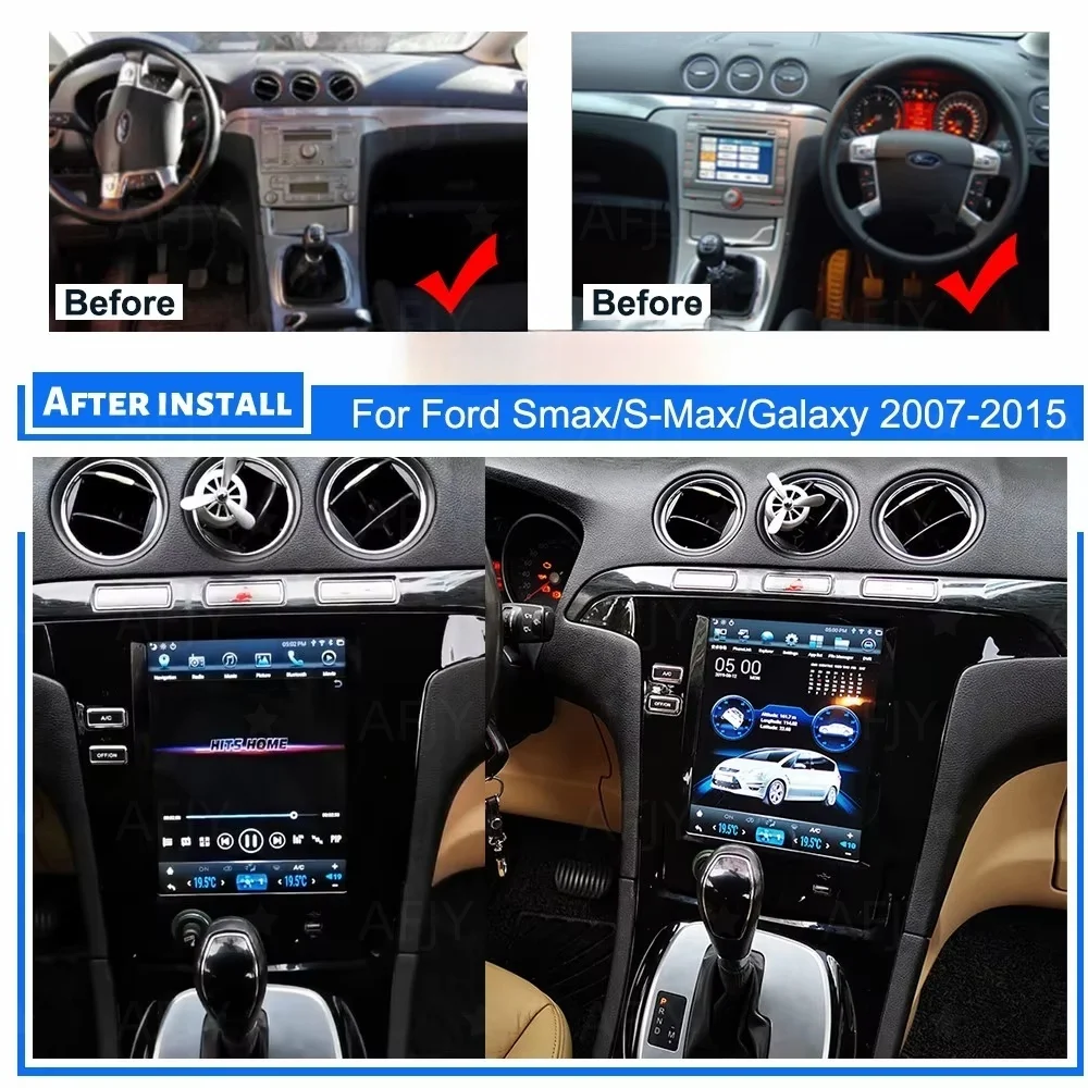 Фото Для Ford S-Max Galaxy 2007~2015: Автомобильная мультимедийная система Android с навигацией, радио, беспроводным CarPlay и Mirror Link (головное устройство) №2