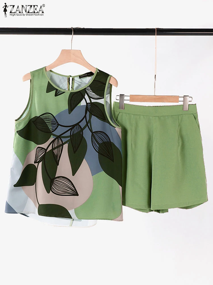 ZANZEA лето 2024 майки с высоким и низким принтом женские повседневные однотонные