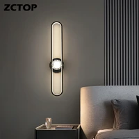 60cm 90cm 120cm long wall light modern home copper wall lamp for living room bedroom background bedside light fixtures ac90 260v