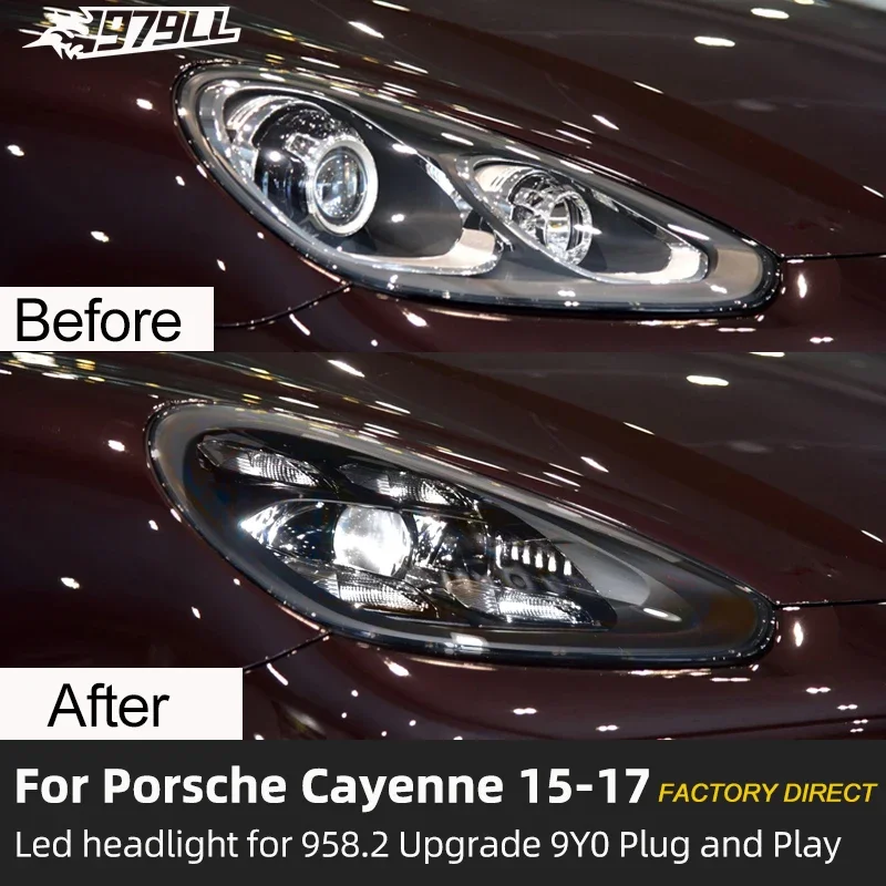 Фото Автомобильные аксессуары LXBY 958.2: светодиодные фары для Porsche Cayenne 958.2 2015-2017, обновление в стиле PDLS 2021 года №5