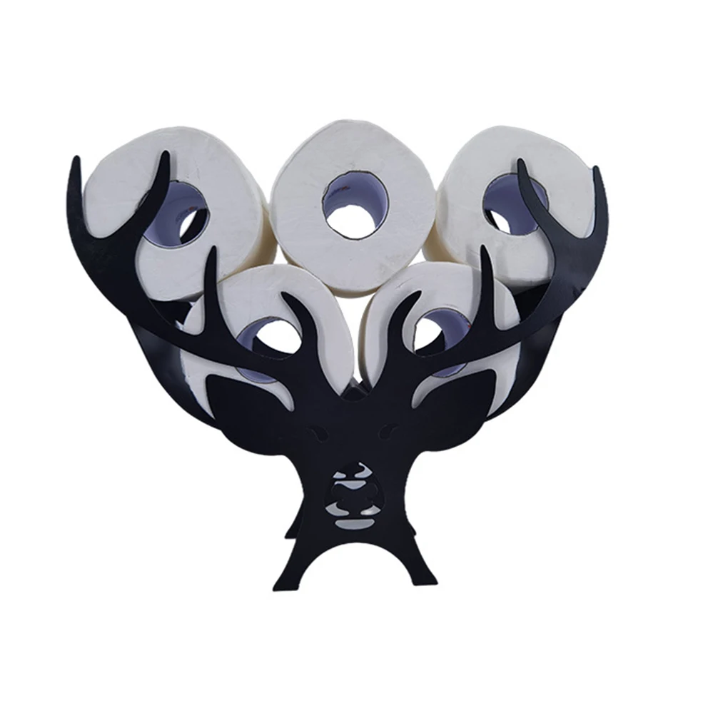 

Fawn Decoration Toilet Paper Holder Bathroom Kitchen Roll Rack Animal Sheep Cattle Cat Storage Tissue Paper Towel Iron Wc Stand