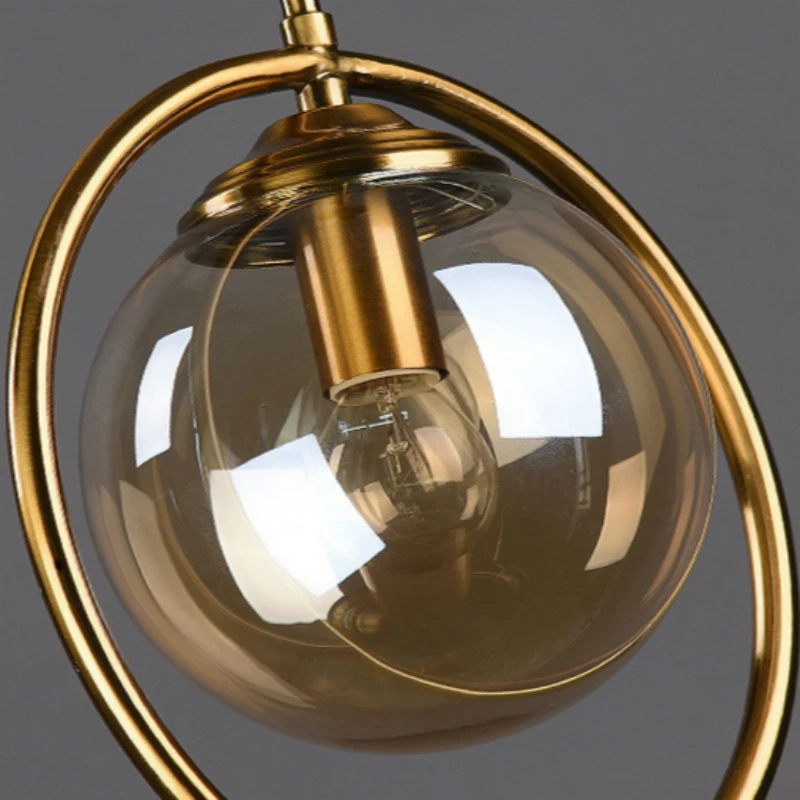 Скандинавские сферические подвесные светильники из железа и стекла на шнуре для