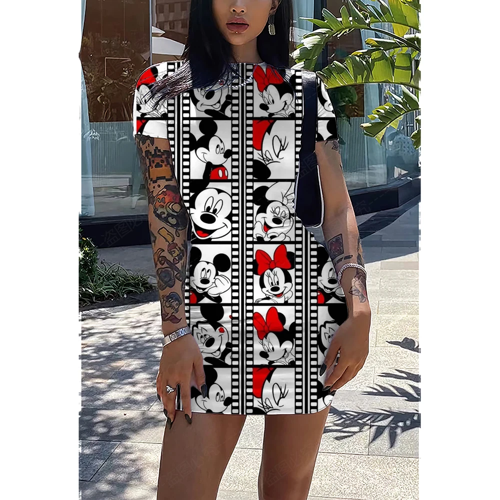 

Платье мини женское летнее с Микки и Минни Маус