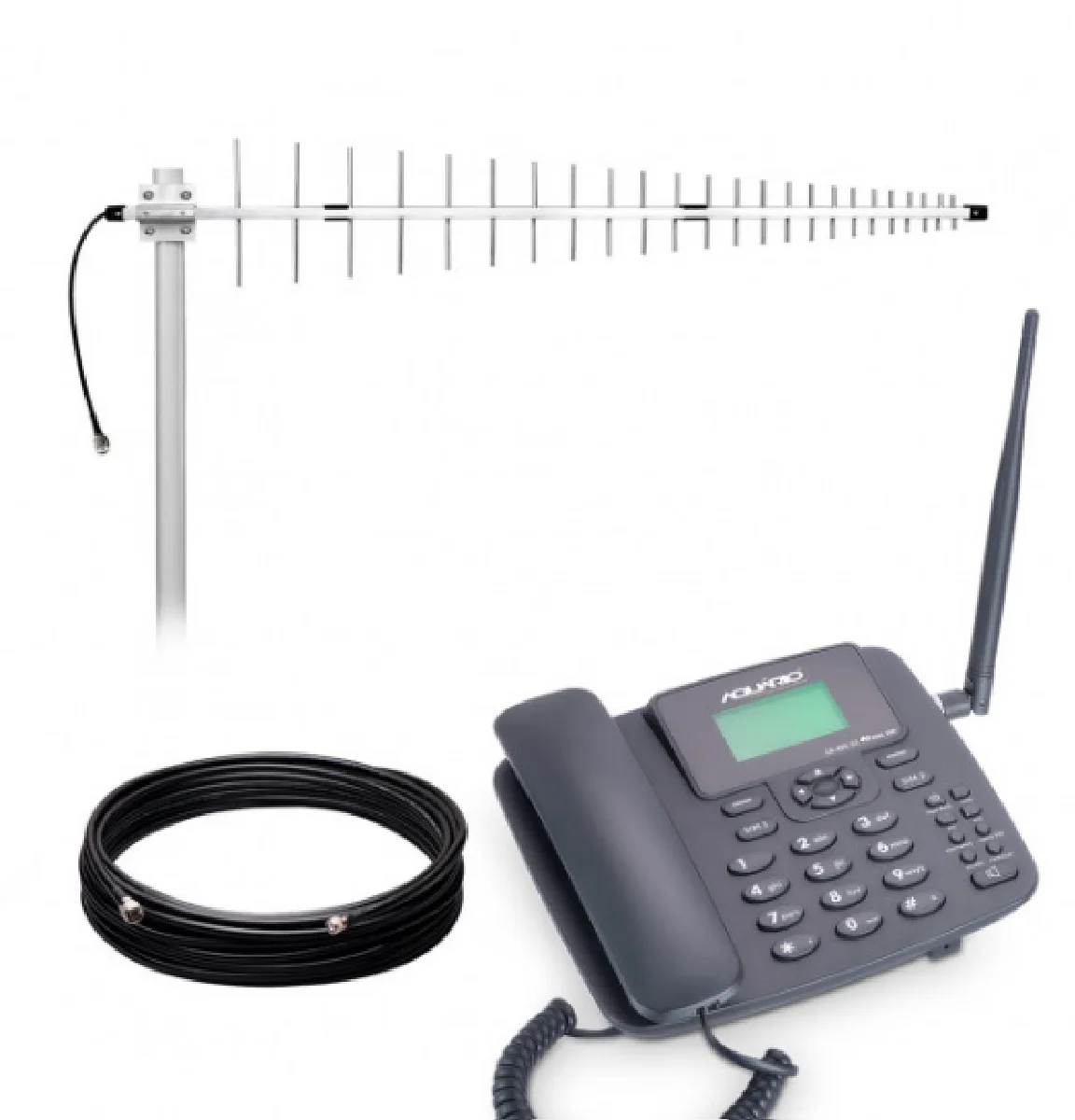 

Kit Celular Rural 3G + Antena Externa Quadriband + Cabo 15 M