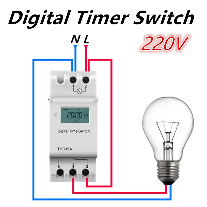 Цифровой таймер питания с ЖК-дисплеем переменного тока 220 В программируемое реле