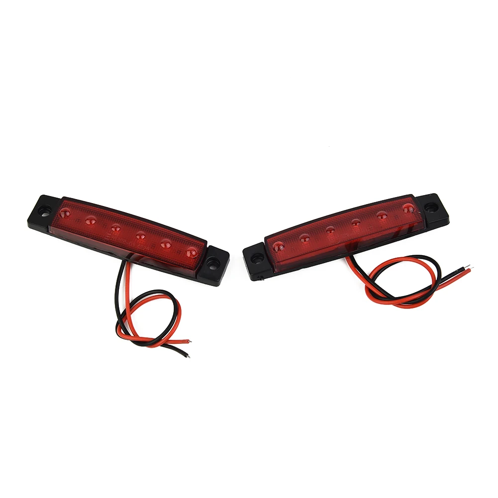 

2pcs Uses High-quality Double-sided Panels 6-LED Red Sealed Turn Brake Stop Tail Light For Truck Trailer RV Boat