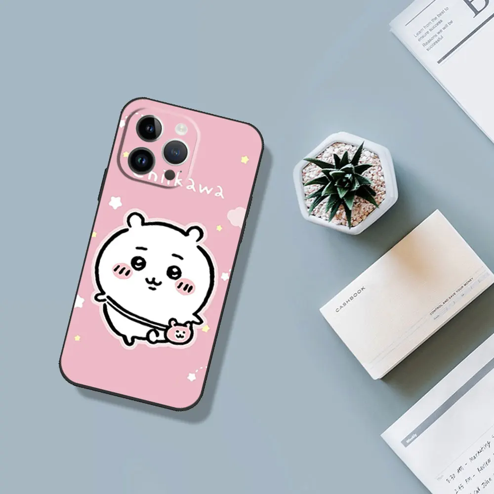 Cute C-Chii K-Kawa Catroon Phone Case For Samsung A03 A04 A05 S A13 A14 A22 A34 A53 4G5G S22 S23 ULTRA Black Soft Silicone Cover