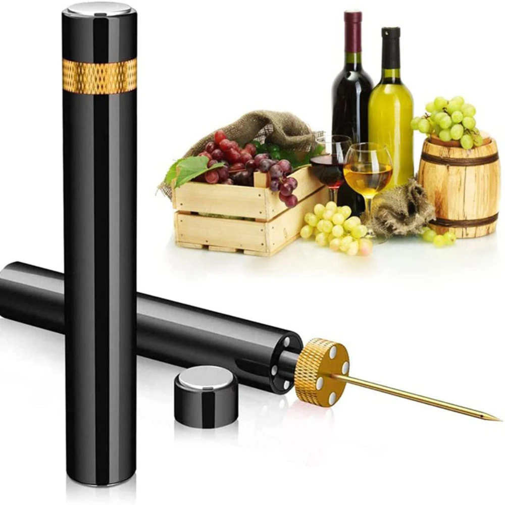 

Portable Wine Bottle Opener Safe Stainless Steel Pin Cork Remover Air Pressure Corkscrew Bar Tools Kitchen Gadgets Accessories