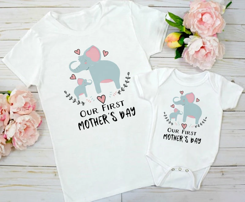 

Рубашки на день матери нашего первого ребенка подходящая одежда женский боди матери и я подходящая одежда футболка подарок на день матери