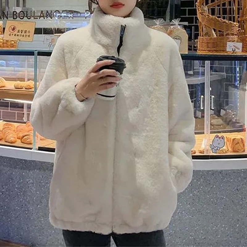 fur coat Women's autumn and winter 2022 new stand collar  cotton thickened warm lamb wool coat  jacket  fur coat women
