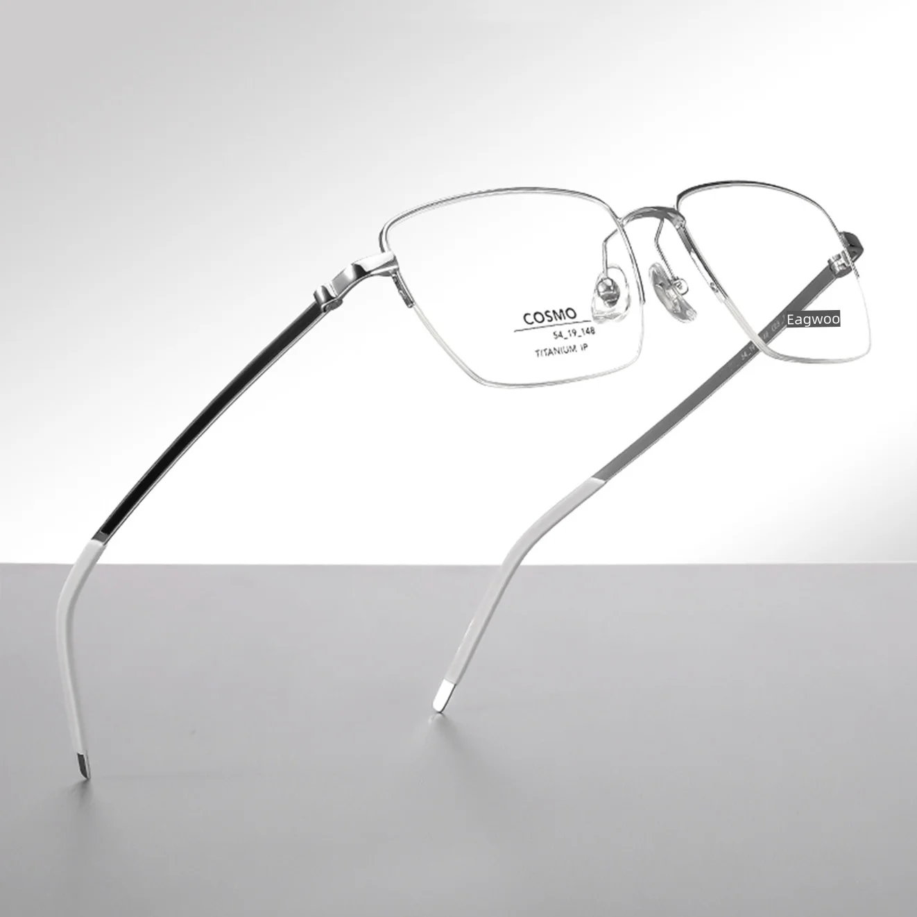 Мужская оптическая оправа с полуоправой из чистого титана очки в деловом стиле