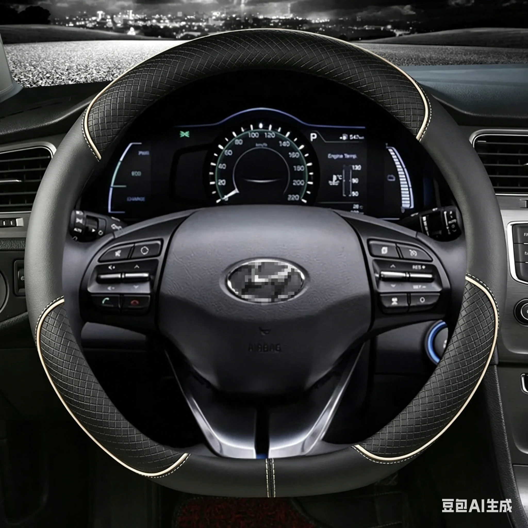Фото Чехол на руль D-образной формы из искусственной кожи для Hyundai Ioniq 2016-2022 годов, автомобильные аксессуары для интерьера №4