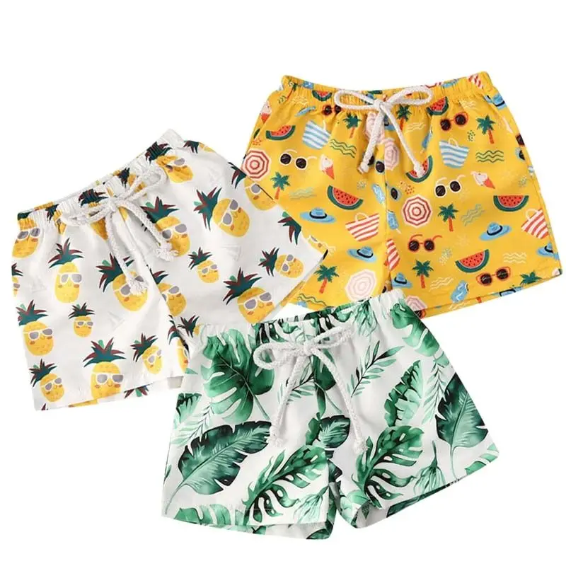 

2022 0-4T Toddler Baby Boy Girl Kids Shorts Bottoms Summer New Cartoon Pineapple Print Swimming Panties Beach Holiday Shorts