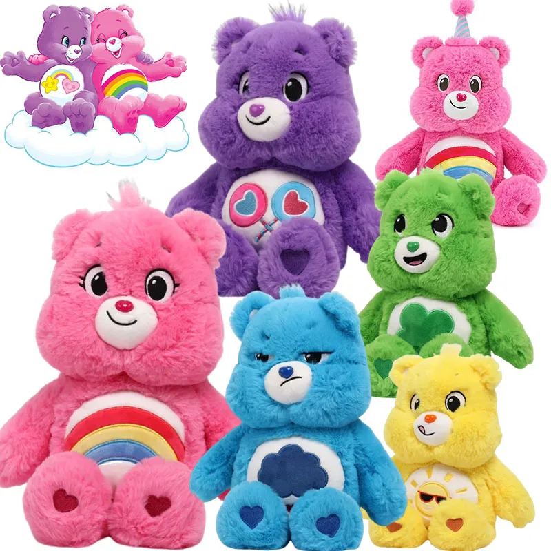 Миниатюрная Подлинная кукла Carebears 40 см в виде розового радужного цветка супер