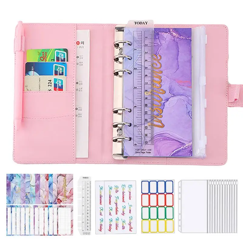 

Binder Hand Ledger Tear-Resistant Binder Hand Ledger Notebook Wareproof PU Leather 6-Hole Loose-Leaf Book For Cash Budget