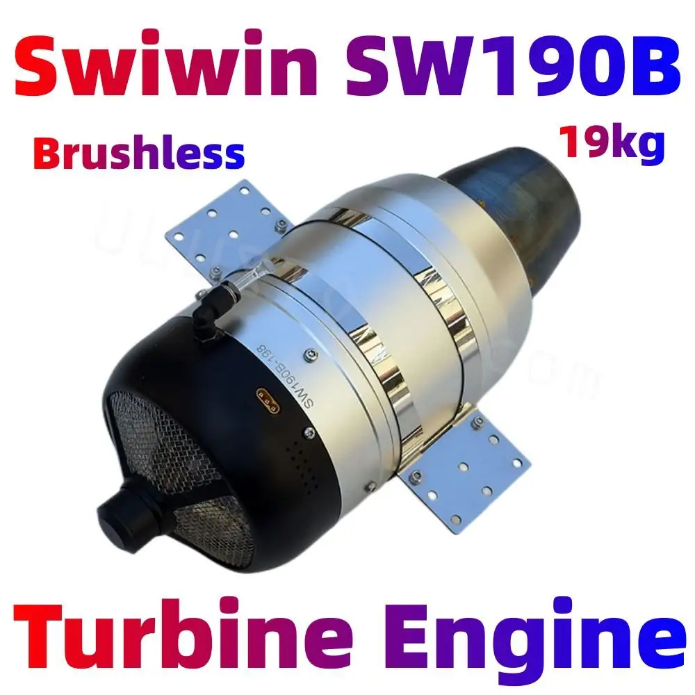 

Swiwin SW190B Brushless 19kg Turbine Engine 32Bit Auto Restart ECU Brushless Starter Turbine Motor