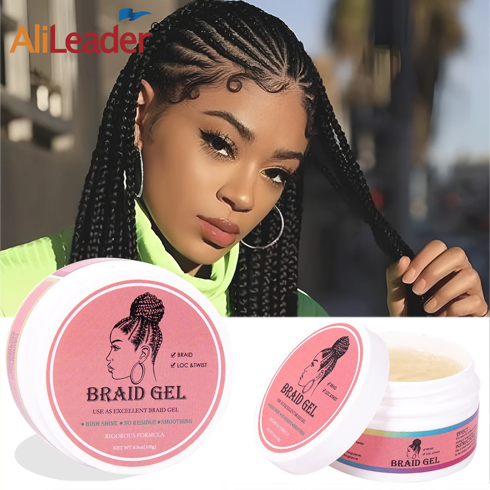 

Braid Gel Extra Hold Edge Control Wax For Baby Hair 100G Strong Hold Non-Greasy Edge Styling Gel For Braiding Hair Loc Twist Wax