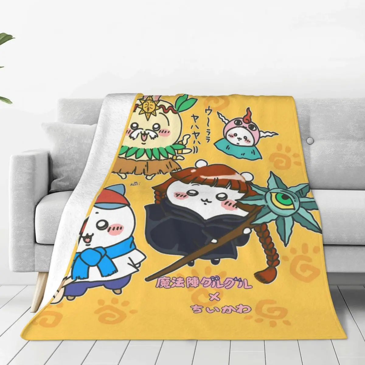 Одеяло Chiikawa декоративное фланелевое одеяло для улицы теплое дизайнерское