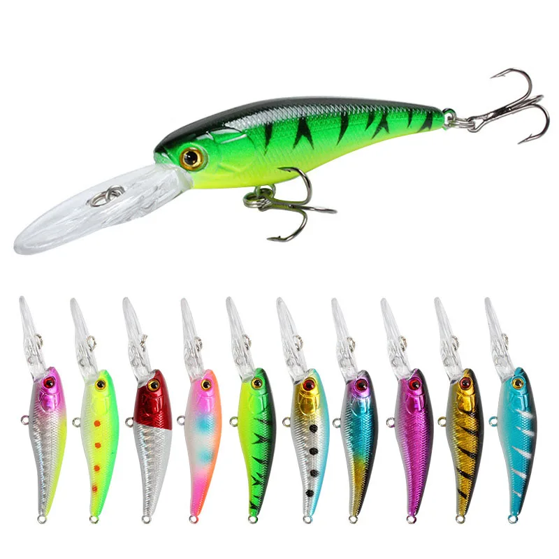 

1PCS/lot 9 cm 7.3 g Fishing Lure Minnow Hard Bait with 3 Fishing Hooks Fishing Tackle Lure 3D Eyes Free Shipping