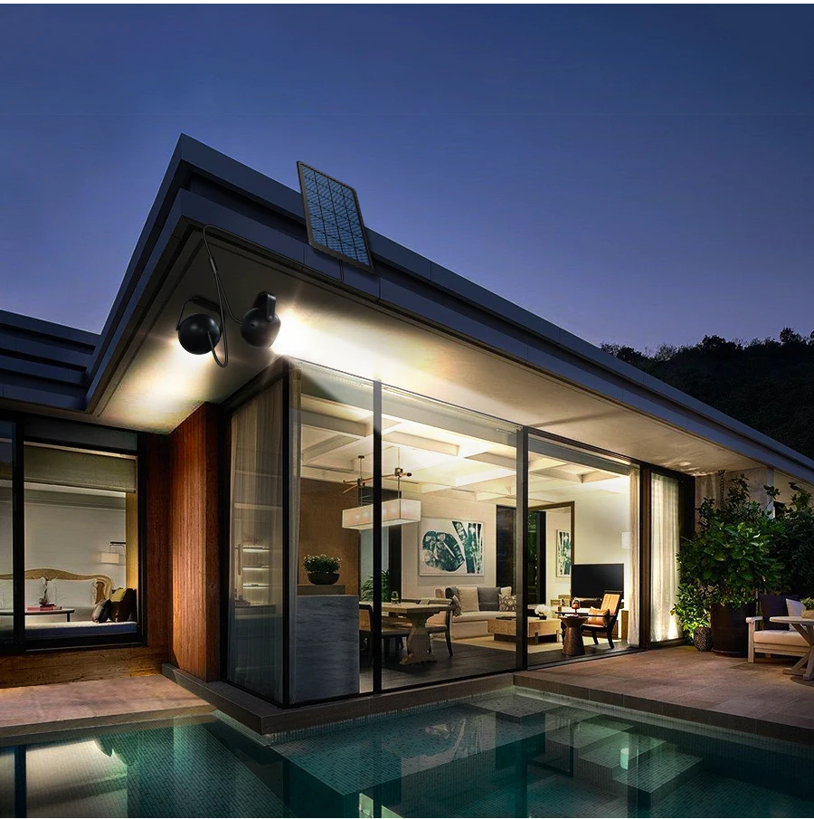 Солнечные прожекторы с двойной головкой уличный внутренний светодиодный