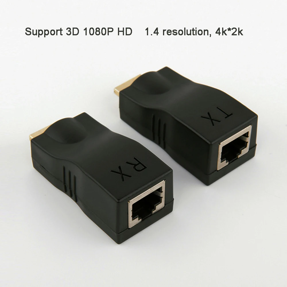 1080P до 30 м HDMI-совместимый удлинитель с удлинителем RJ45 LAN CAT5e / 6 UTP Ethernet-кабель |