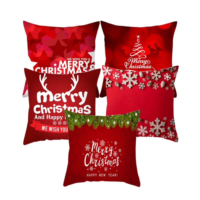 

Holaroom New Merry Christmas Santa Claus Pillow Cover Noel Christmas Home Decorative Pillowcase Sofa Throw Pillow Case Cover