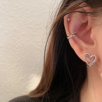 new retro silver color heart stud earrings female fashion cute romantic elegant jewelry couple handmade gifts