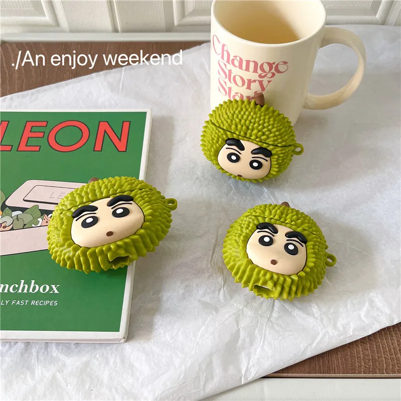 Crayon Shin-chan для Apple AirPods 1 2 3 4 Pro чехол с рисунком дуриана силиконовый защитный