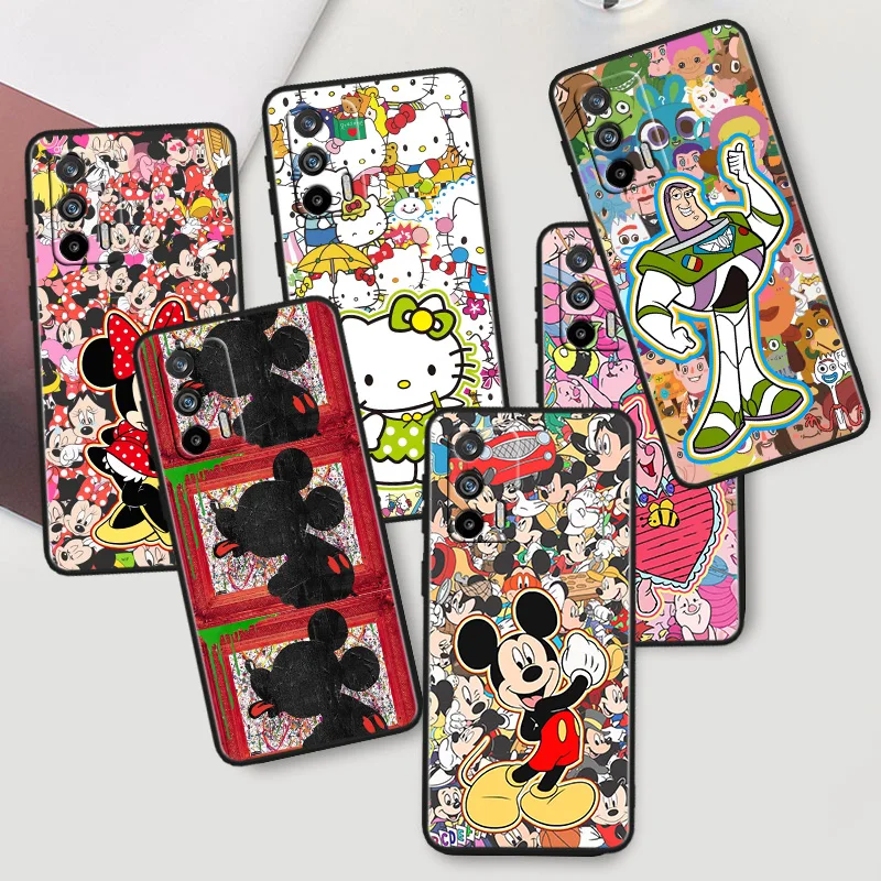 

Cute Disney Mickey Mouse Phone Case For OPPO Realme Q5i Q5 Q3S 10 9i 8i 7i 6 5 Narzo 50i 50A 50 30 Pro Plus Black Cover