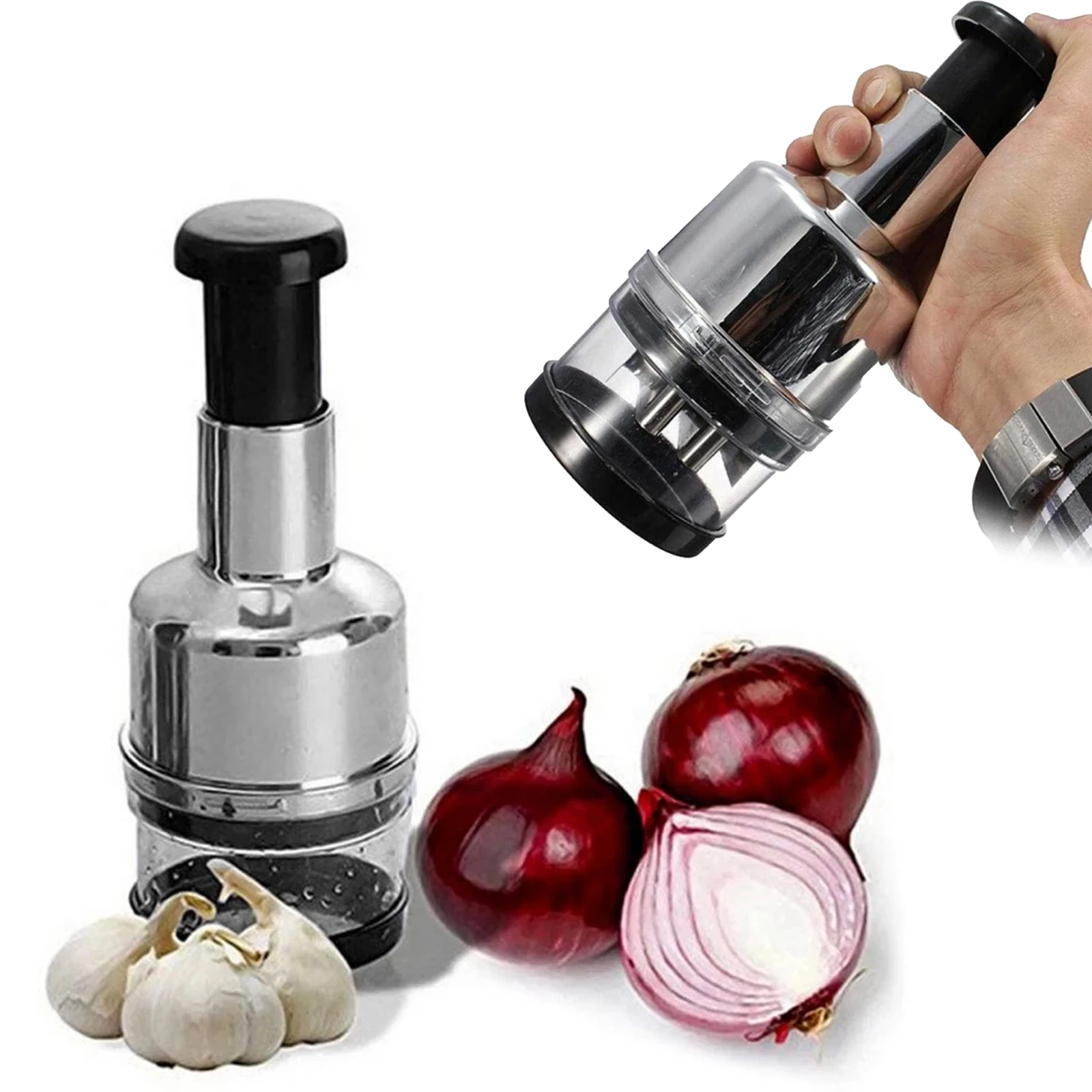 Multifunctional Onion Chopper Hand Pressure Garlic Onion Cutter Tomato Crusher Fruit Vegetable Tools Food Mincer Kitchen Tool