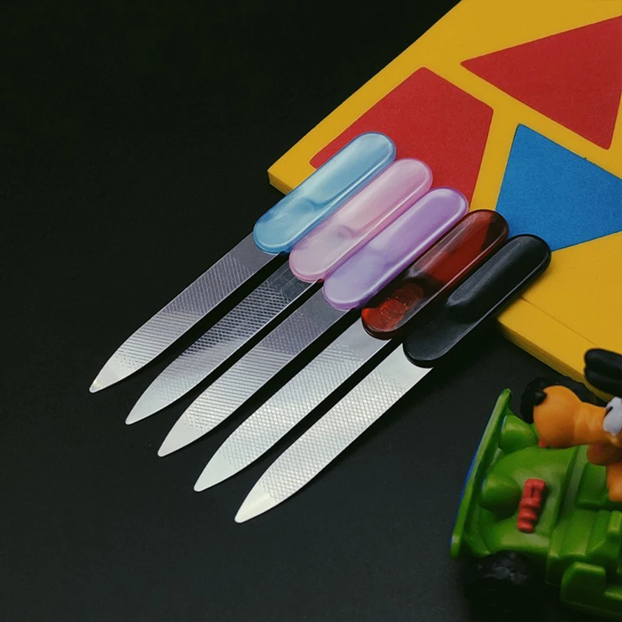 Металлические пилочки для ногтей натуральных из нержавеющей стали с острым