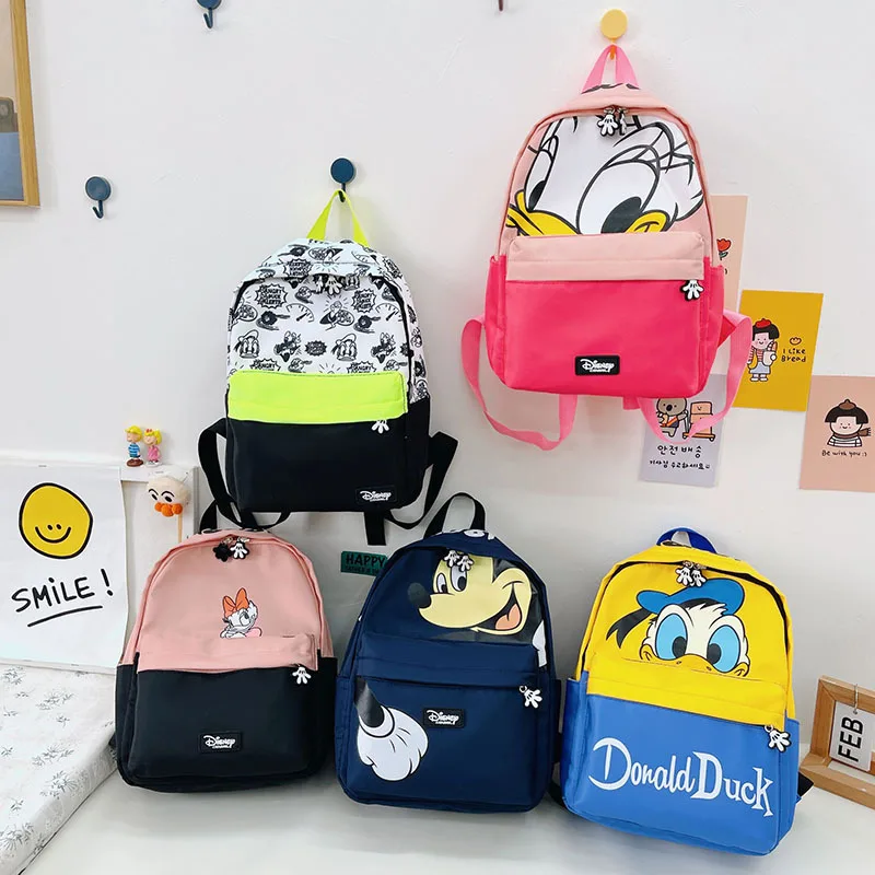 

Disney Fashion New Kindergarten Children's Bag Mickey Mouse Children's Bacpack Mickey Minnie Mouse Pattern Backpack Kids Gifts