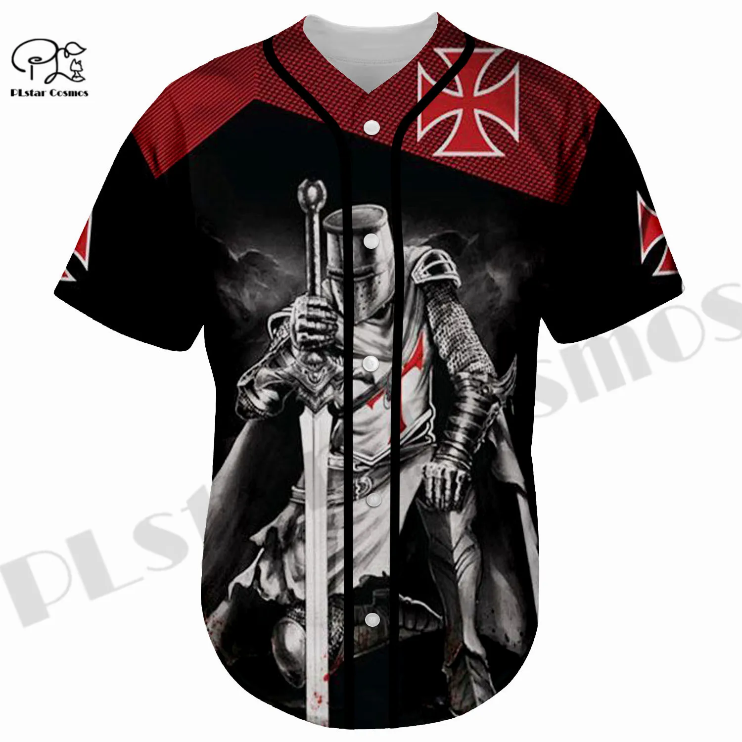 PLstar Cosmos Newest 3Dprinted Knight Templar Baseball Jersey Personalized Summer Shirt Casual Unique Unisex Harajuku  Q-1