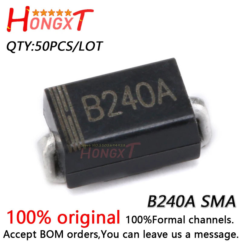 

50PCS 100% NEW B240A SMA(DO-214AC) 2A/40V.