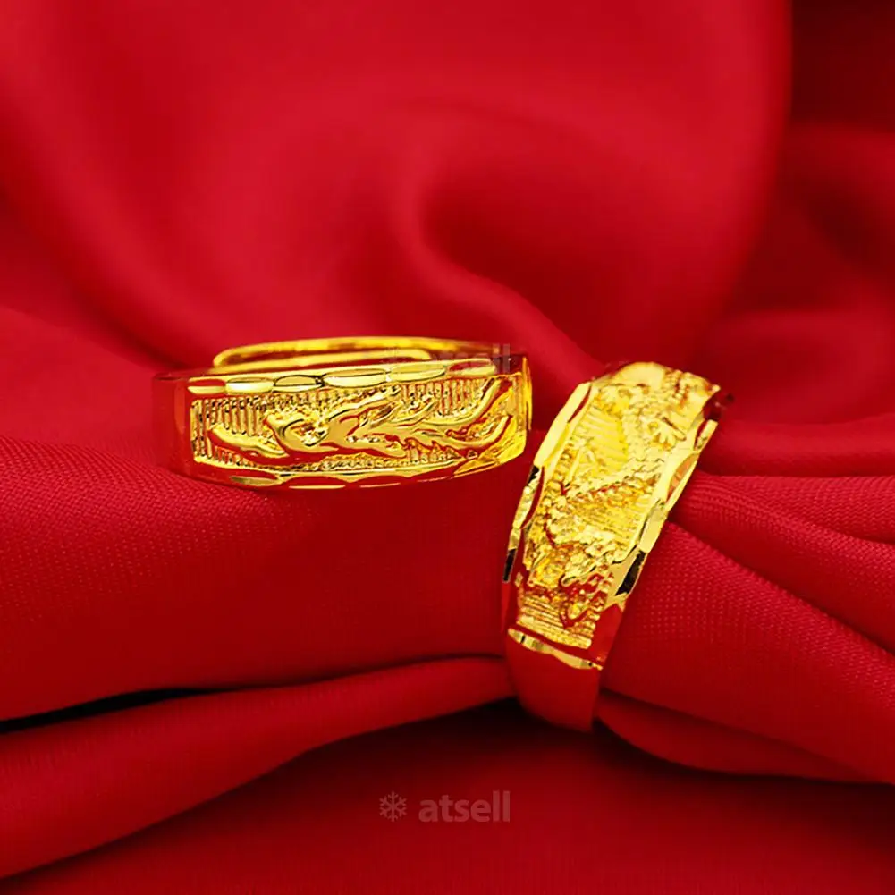 Золотые кольца свадебные "Дракон и Феникс" настраиваемые ювелирные изделия оптовая продажа Открытое женское и мужское кольцо для всех типов золотодобычи.