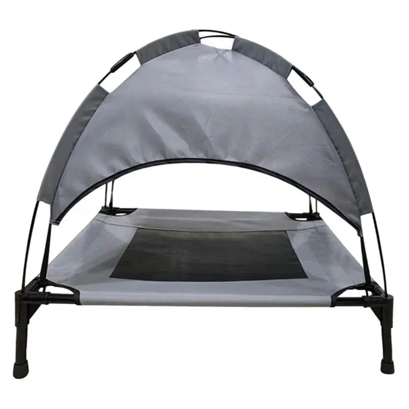 Elevated Dog Bed with Canopy Dog Canopy Bed Breathable Dog Cots Heavy Duty Portable Canopy Shade Tent for Outside Beach Camping