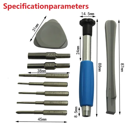 Набор отверток 10 в 1 для Nintendo Switch, ремонтные инструменты для Switch PSP GBA DS 3DS XL 3,8 4,5 TR6 T8 Cross Three Wing Iron