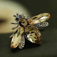 new glass bee brooch fashion insect rhinestone corsage
