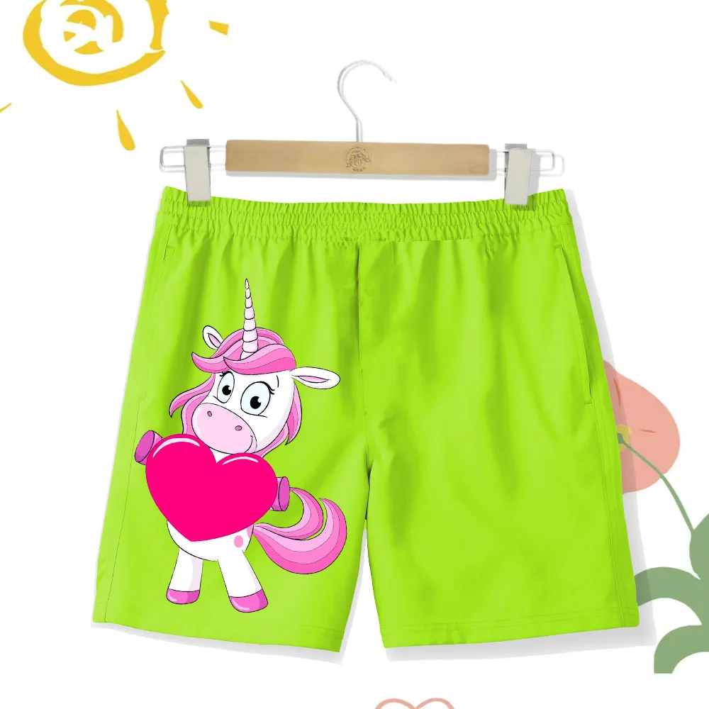 Детские пляжные шорты с мультяшным принтом для девочек и мальчиков