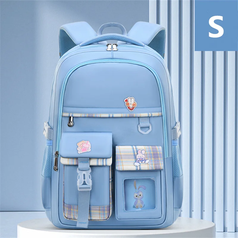 

Школьный рюкзак для девочек-подростков, вместительные Детские Водонепроницаемые сумки с мультипликационным принтом кролика, 2 размера