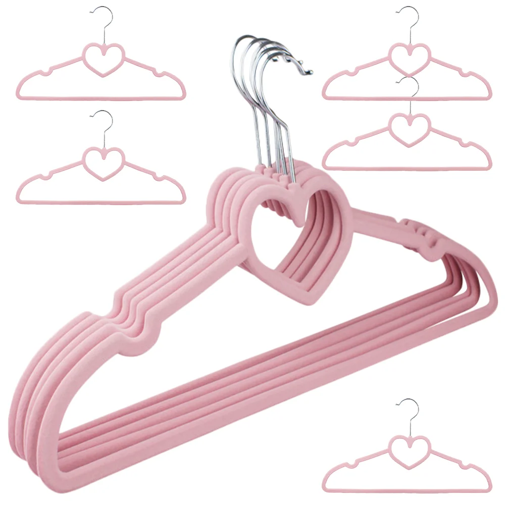 

10 Pcs Clothes Hangers Adult Jackets Shirt Closet Heart Shaped Swivel Hook Dress