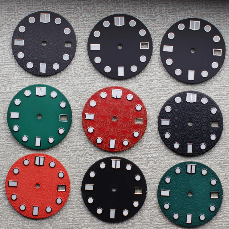 

2023 New 28.5mm Watch Accessories Modified Watch BGW9/C3 Green Luminous Replacement repair S Dial for NH35/NH36/4R Movement