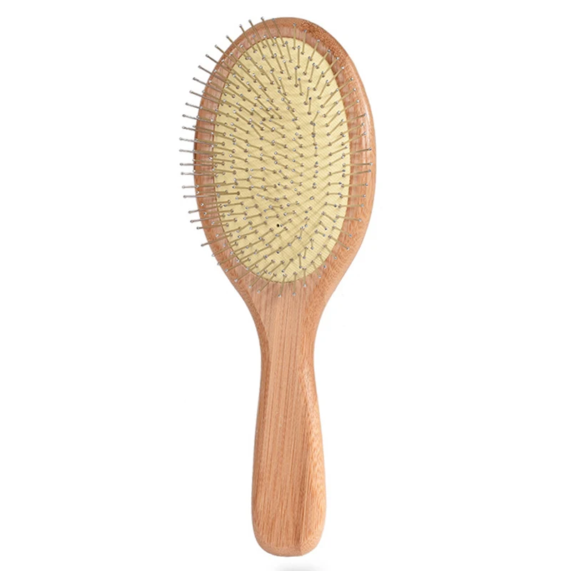 

Wooden Steel Needle Hair Brush Pin Hairbrush Scalp Massage Improve Hair Health Wood Paddle Detangling Comb