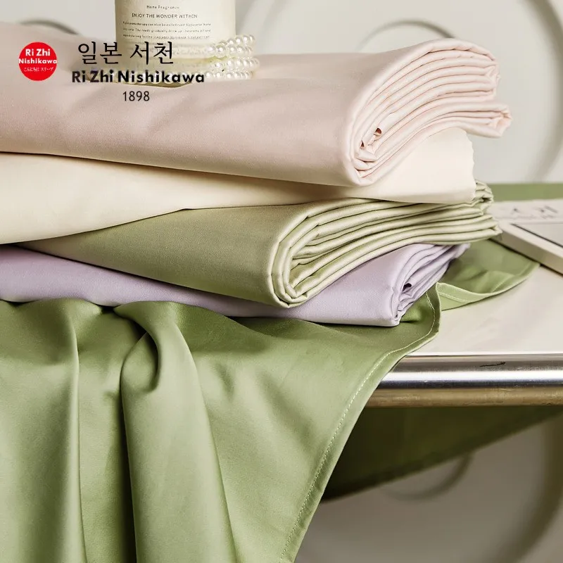 Class A Long-staple Cotton Silky Bed Sheet Single Ins Simple Sle Solid Pure Soft Glutinous Fitted Simmons ...