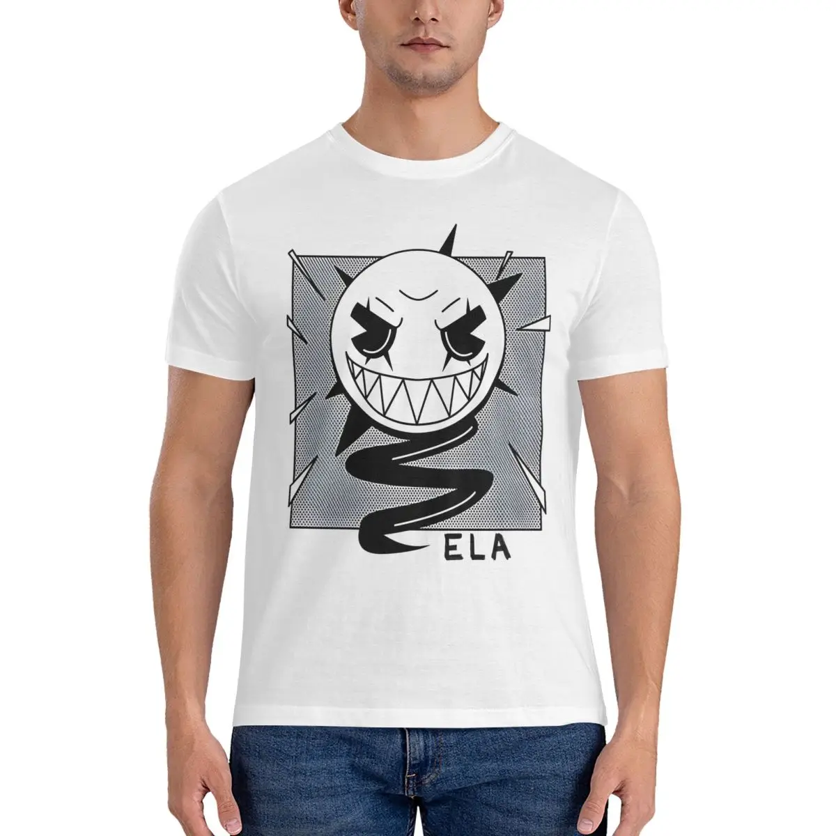 Футболка с коротким рукавом и круглым вырезом из чистого хлопка