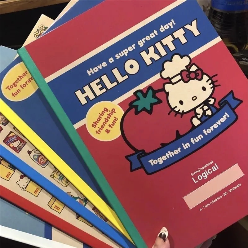 

Sanrio Hello Kitty Retro Notebook Paper Cartoon Cute Kawai Doll Anime Periphery Student Learning Equipment Birthday Gift For Kid